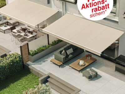 Jetzt 10 % Aktionsrabatt sichern: WAREMA K60-Markisen zum Sonderpreis